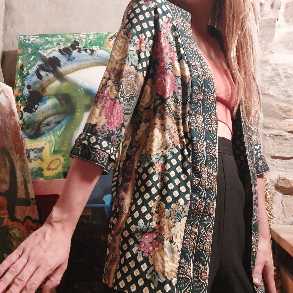 1980's Cottagecore Patchwork Jacket ~ Cardigan - image 3